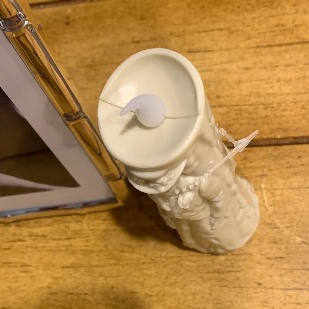 Vampira Silver Photo Frame w Black Skull Mug & cream Candle Halloween decor - Picture 8 of 16